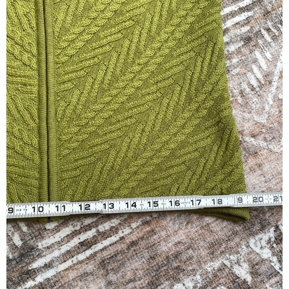 Coldwater Creek Boiled Wool Zip Sweater Vest M Green Chevron Textured VTG Style - Picture 11 of 14